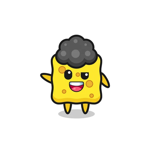 Sponge Character Afro Boy Cute Design — Stockvector
