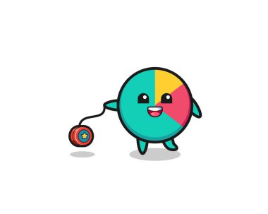 cartoon of cute chart playing a yoyo , cute design