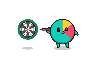 cute chart is playing dart , cute design