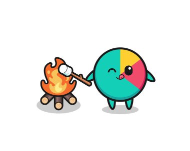 chart character is burning marshmallow , cute design