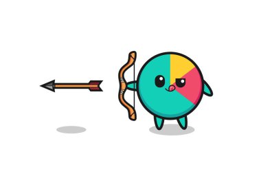 illustration of chart character doing archery , cute design