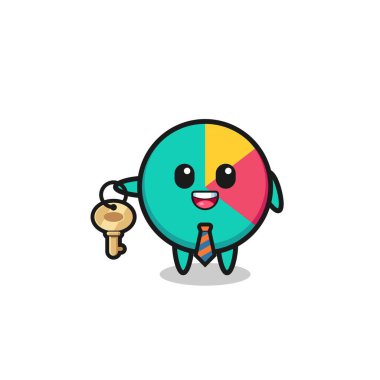 cute chart as a real estate agent mascot , cute design