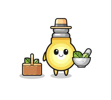 light bulb herbalist cute cartoon , cute design