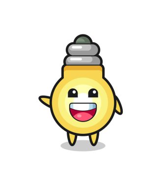 happy light bulb cute mascot character , cute design
