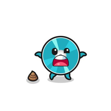 optical disc earth surprised to meet poop , cute design