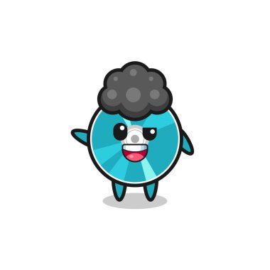 optical disc character as the afro boy , cute design