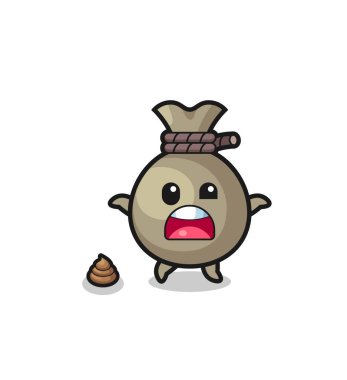 money sack earth surprised to meet poop , cute design