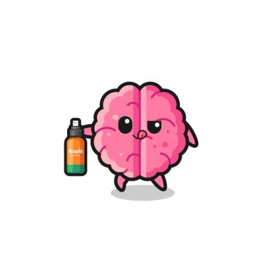cute brain holding mosquito repellent , cute design