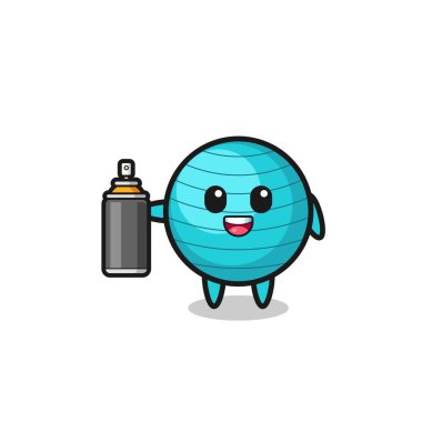the cute exercise ball as a graffiti bomber , cute design
