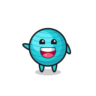 happy exercise ball cute mascot character , cute design