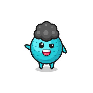 exercise ball character as the afro boy , cute design