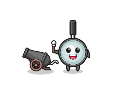 cute magnifying glass shoot using cannon , cute design