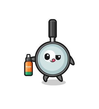 cute magnifying glass holding mosquito repellent , cute design