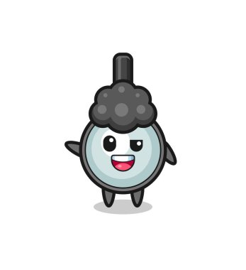 magnifying glass character as the afro boy , cute design