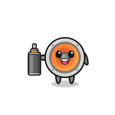 the cute loudspeaker as a graffiti bomber , cute design
