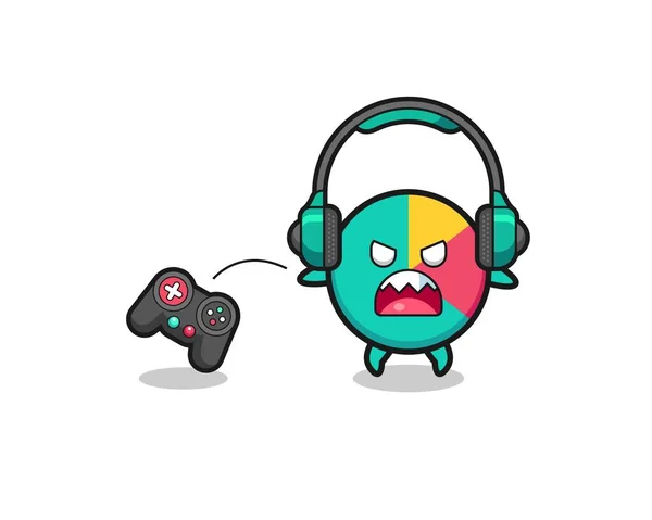 Chart Gamer Mascot Angry Cute Design — 스톡 벡터