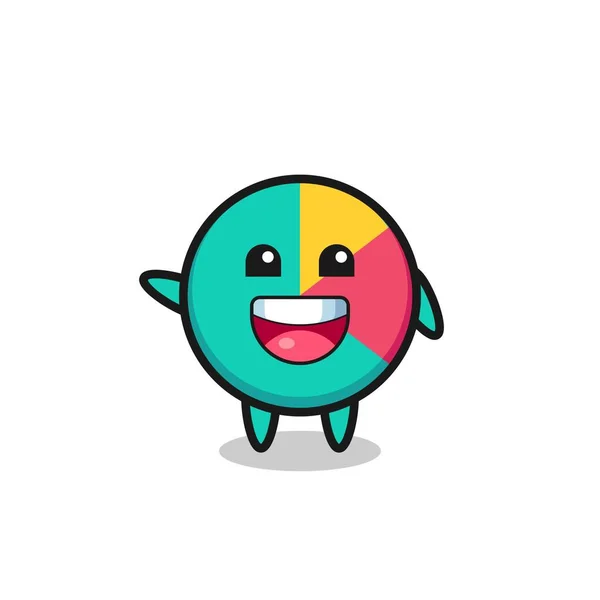 Happy Chart Cute Mascot Character Cute Design —  Vetores de Stock