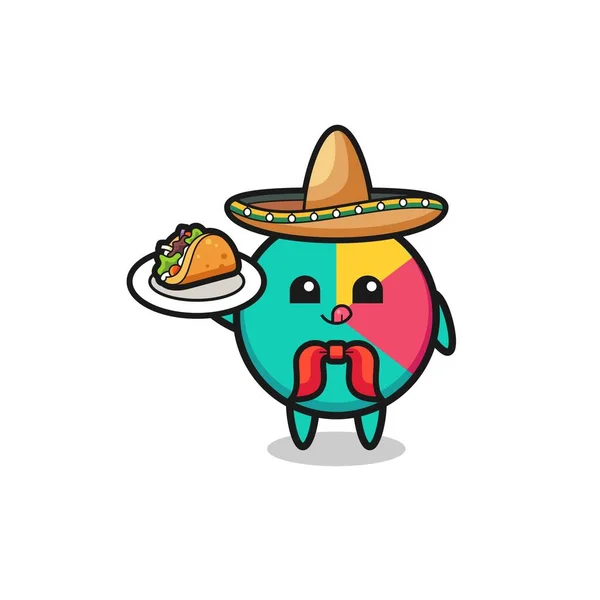 Chart Mexican Chef Mascot Holding Taco Cute Design — Stok Vektör