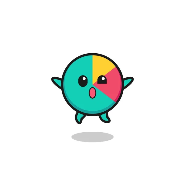 Chart Character Jumping Gesture Cute Design — Wektor stockowy