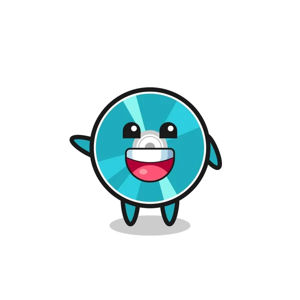 Happy Optical Disc Cute Mascot Character Cute Design — Stockvektor