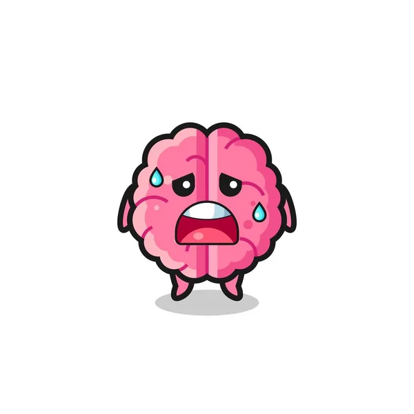 Fatigue Cartoon Brain Cute Design — Stock Vector