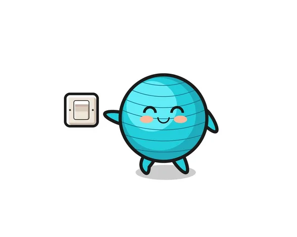 Cartoon Exercise Ball Turning Light Cute Design — Wektor stockowy