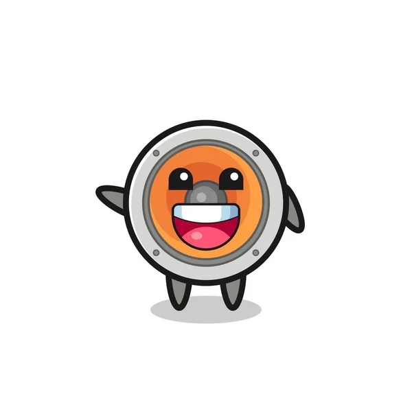 Happy Loudspeaker Cute Mascot Character Cute Design — Vector de stoc