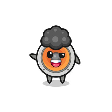 loudspeaker character as the afro boy , cute design