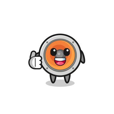 loudspeaker mascot doing thumbs up gesture , cute design