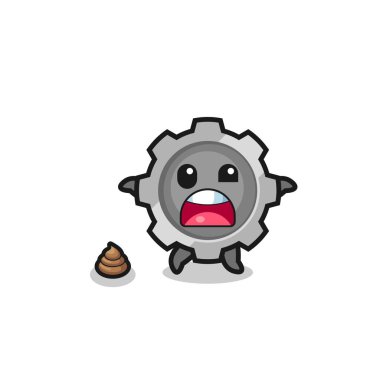 gear earth surprised to meet poop , cute design