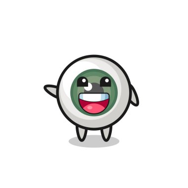 happy eyeball cute mascot character , cute design