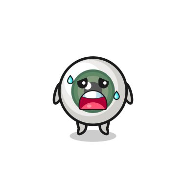 the fatigue cartoon of eyeball , cute design