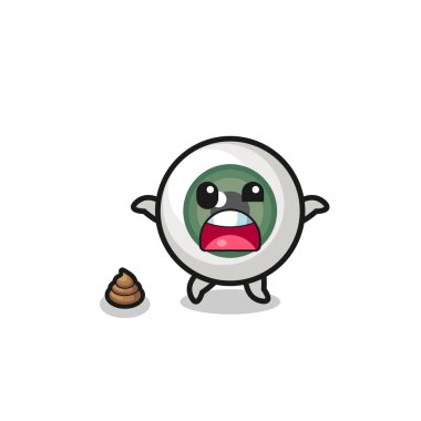 eyeball earth surprised to meet poop , cute design