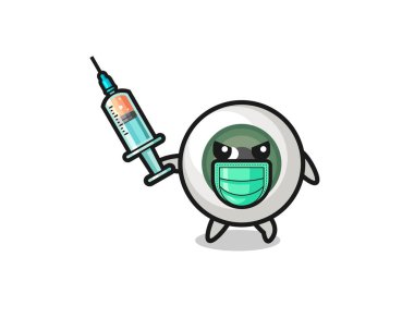 illustration of the eyeball to fight the virus , cute design
