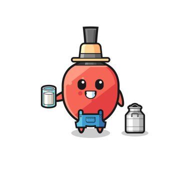 table tennis racket cartoon as the dairy farmer , cute design