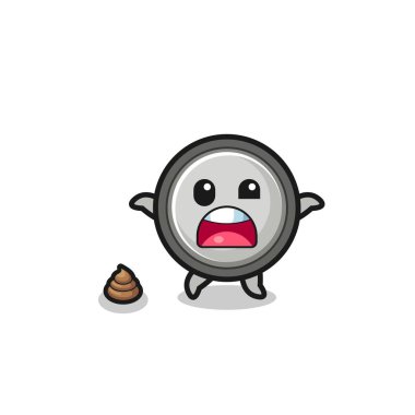 button cell earth surprised to meet poop , cute design