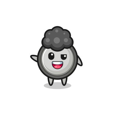 button cell character as the afro boy , cute design