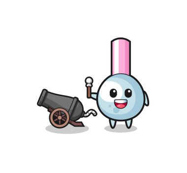 cute cotton bud shoot using cannon , cute design