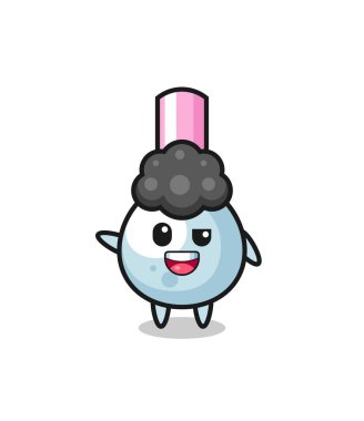 cotton bud character as the afro boy , cute design