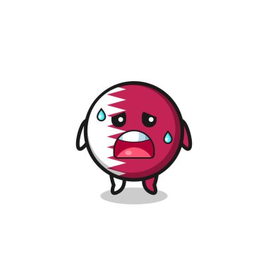 the fatigue cartoon of qatar flag , cute design