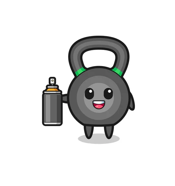 Cute Kettlebell Graffiti Bomber Cute Design — vektorikuva