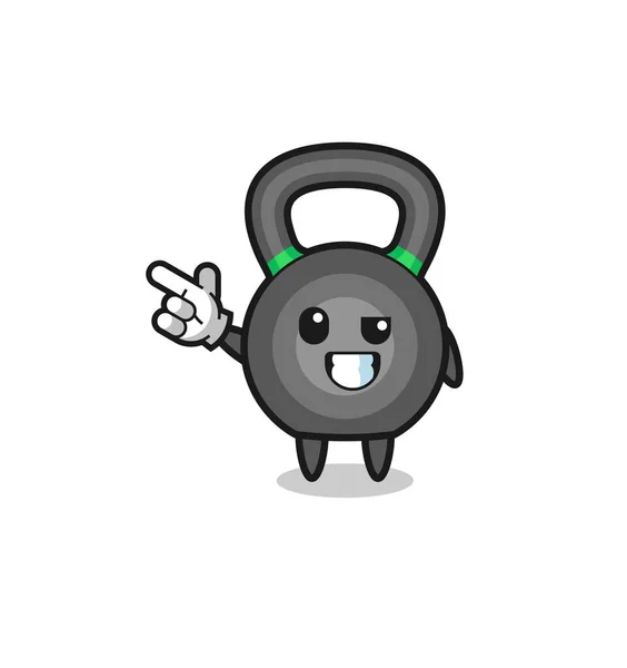 Kettlebell Mascot Pointing Top Left Cute Design — Wektor stockowy