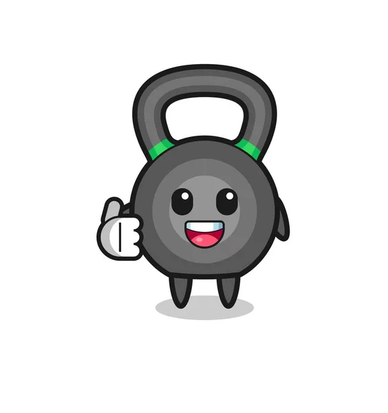 Kettlebell Mascot Doing Thumbs Gesture Cute Design — Stock vektor