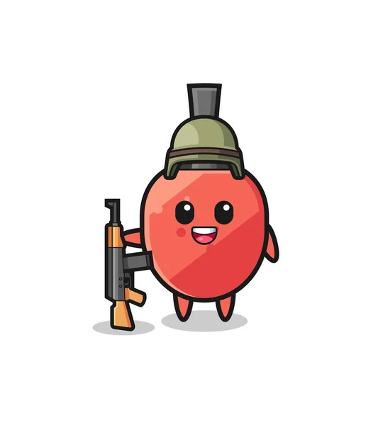 Cute Table Tennis Racket Mascot Soldier Cute Design — 스톡 벡터