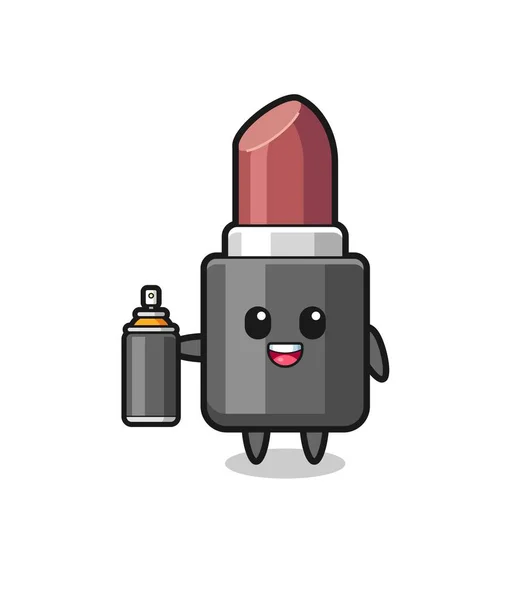 Cute Lipstick Graffiti Bomber Cute Design — Stockvector