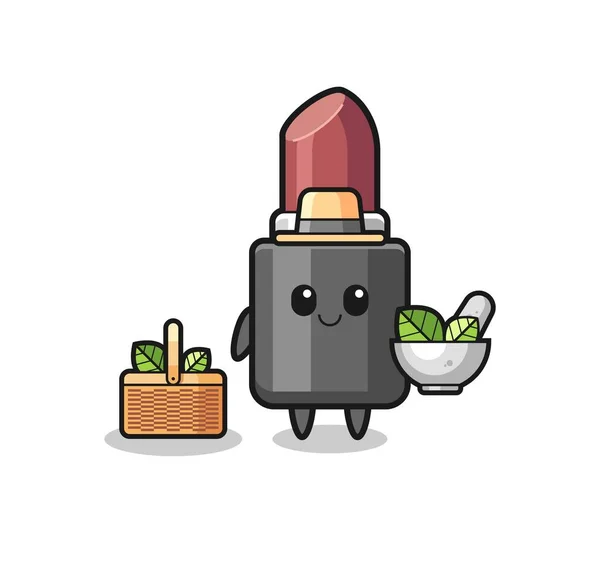 Lipstick Herbalist Cute Cartoon Cute Design — Image vectorielle