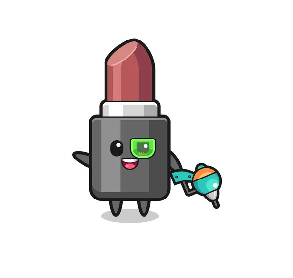 Lipstick Cartoon Future Warrior Mascot Cute Design — Stock Vector