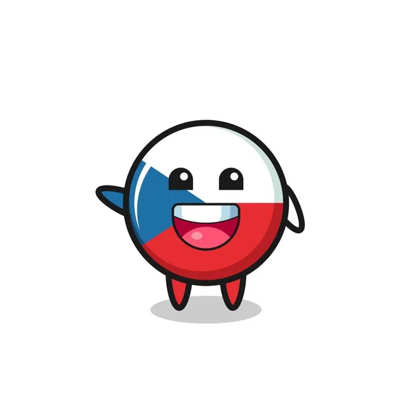 Happy Czech Flag Cute Mascot Character Cute Design — Wektor stockowy