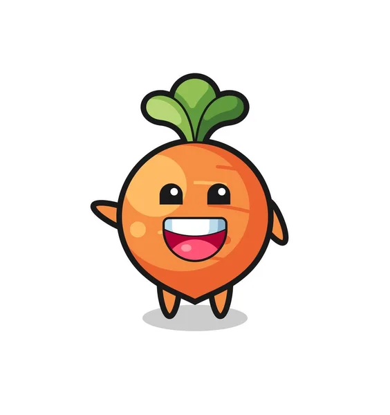 Happy Carrot Cute Mascot Character Cute Design — Stockvector