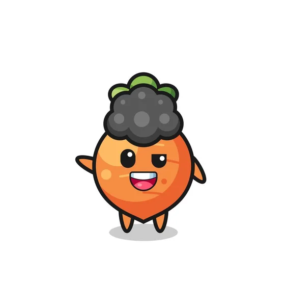 Carrot Character Afro Boy Cute Design — Stock vektor